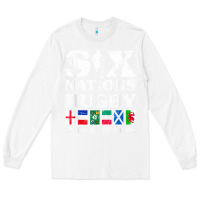 White rugby 6 nations england france ireland italy scotland wales t shirt Long Sleeve Tee - linhVisuals