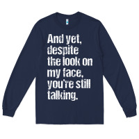 Navy trending sarcastic adult humor Long Sleeve Tee - linhVisuals