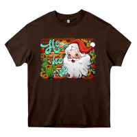 Chocolate Brown ho ho ho santa claus Heavy Core Tee - Jasminsmagicworld