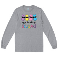 Heather Grey easter egg hunting squad kindergarten squad girls boys kids Long Sleeve Tee - linhVisuals