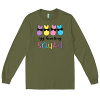 Army Green easter egg hunting squad kindergarten squad girls boys kids Long Sleeve Tee - linhVisuals