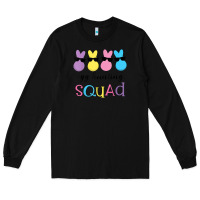 Black easter egg hunting squad kindergarten squad girls boys kids Long Sleeve Tee - linhVisuals