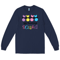 Navy easter egg hunting squad kindergarten squad girls boys kids Long Sleeve Tee - linhVisuals