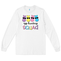 White easter egg hunting squad kindergarten squad girls boys kids Long Sleeve Tee - linhVisuals