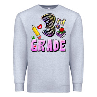 Heather Grey Third Grade Premium Sweatshirt - RanaPortraitStore