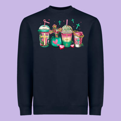 Religious Christian Coffee Cups Heavyweight Sweatshirt Designed By Jasminsmagicworld