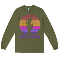 Army Green arizona   vintage retro cactus souvenir gift t shirt Long Sleeve Tee - linhVisuals