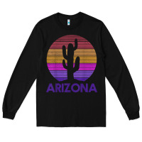 Black arizona   vintage retro cactus souvenir gift t shirt Long Sleeve Tee - linhVisuals