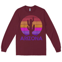 Burgundy arizona   vintage retro cactus souvenir gift t shirt Long Sleeve Tee - linhVisuals