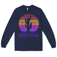 Navy arizona   vintage retro cactus souvenir gift t shirt Long Sleeve Tee - linhVisuals