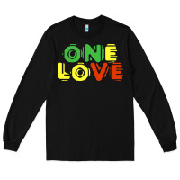 Black reggae colors t  shirtone love reggae lovers pattern t  shirt Long Sleeve Tee - linhVisuals