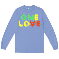 Colony Blue reggae colors t  shirtone love reggae lovers pattern t  shirt Long Sleeve Tee - linhVisuals