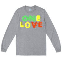 Heather Grey reggae colors t  shirtone love reggae lovers pattern t  shirt Long Sleeve Tee - linhVisuals