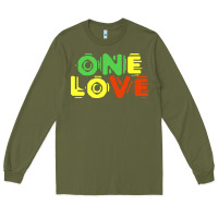 Army Green reggae colors t  shirtone love reggae lovers pattern t  shirt Long Sleeve Tee - linhVisuals