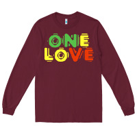 Burgundy reggae colors t  shirtone love reggae lovers pattern t  shirt Long Sleeve Tee - linhVisuals