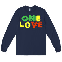 Navy reggae colors t  shirtone love reggae lovers pattern t  shirt Long Sleeve Tee - linhVisuals