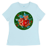 Gingerbread Men With Hot Chocolate Ladies Tee | Teevron