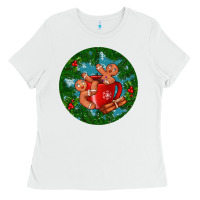 White gingerbread men with hot chocolate Ladies Tee - BundleAndBundleShop