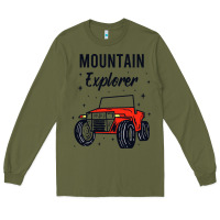 Army Green mountain explorer Long Sleeve Tee - linhVisuals