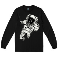Black astronaut in the space Long Sleeve Tee - linhVisuals