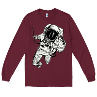 Burgundy astronaut in the space Long Sleeve Tee - linhVisuals