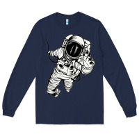Navy astronaut in the space Long Sleeve Tee - linhVisuals