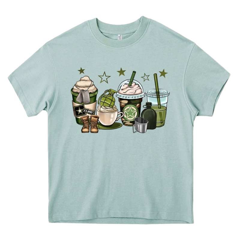 Us Army Coffee Cups Heavy Core Tee by OliviaCreatesArt | Teevron
