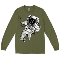 Army Green astronaut in the space Long Sleeve Tee - linhVisuals
