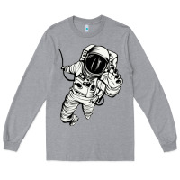 Heather Grey astronaut in the space Long Sleeve Tee - linhVisuals