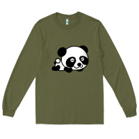 Army Green baby panda bear Long Sleeve Tee - linhVisuals