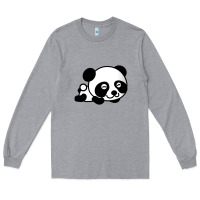 Heather Grey baby panda bear Long Sleeve Tee - linhVisuals
