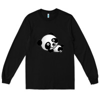 Black baby panda bear Long Sleeve Tee - linhVisuals