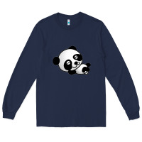 Navy baby panda bear Long Sleeve Tee - linhVisuals
