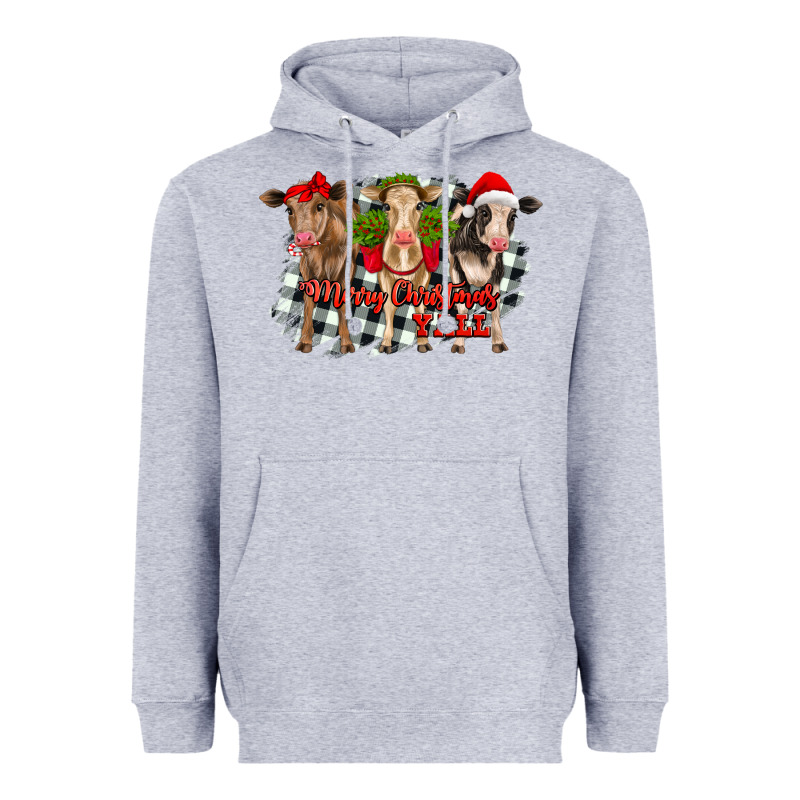 Merry Christmas Y'all Heifers Heavyweight Hoodie by RanaPortraitStore | Teevron