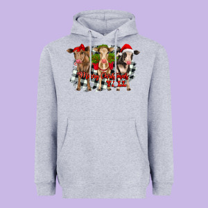 Merry Christmas Y'all Heifers Heavyweight Hoodie Designed By Ranaportraitstore