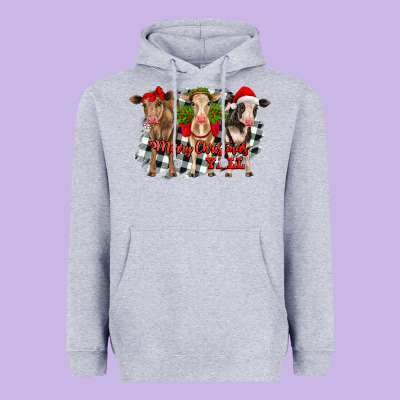 Merry Christmas Y'all Heifers Heavyweight Hoodie Designed By Ranaportraitstore