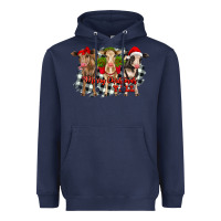 Navy Merry Christmas Y'all Heifers Heavyweight Hoodie - RanaPortraitStore