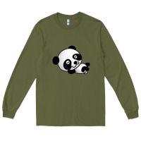 Army Green baby panda bear Long Sleeve Tee - linhVisuals