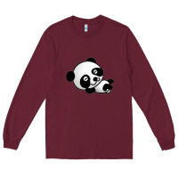 Burgundy baby panda bear Long Sleeve Tee - linhVisuals