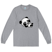 Heather Grey baby panda bear Long Sleeve Tee - linhVisuals