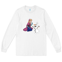 White olaf and  elsa Long Sleeve Tee - linhVisuals