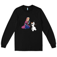 Black olaf and  elsa Long Sleeve Tee - linhVisuals