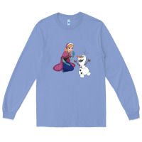 Colony Blue olaf and  elsa Long Sleeve Tee - linhVisuals