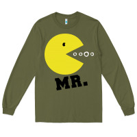 Army Green Mr Pacman Long Sleeve Tee - linhVisuals