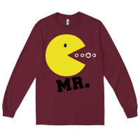 Burgundy Mr Pacman Long Sleeve Tee - linhVisuals