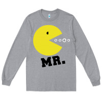 Heather Grey Mr Pacman Long Sleeve Tee - linhVisuals