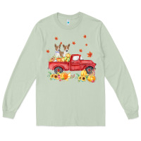 Matcha basenji pumpkin truck fall leaf thanksgiving halloween Long Sleeve Tee - linhVisuals