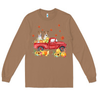 Toasted Coconut basenji pumpkin truck fall leaf thanksgiving halloween Long Sleeve Tee - linhVisuals