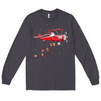 Smoke christmas santa claus pilot flying airplane gift tee Long Sleeve Tee - linhVisuals