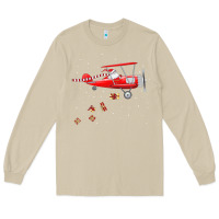 Mushroom christmas santa claus pilot flying airplane gift tee Long Sleeve Tee - linhVisuals